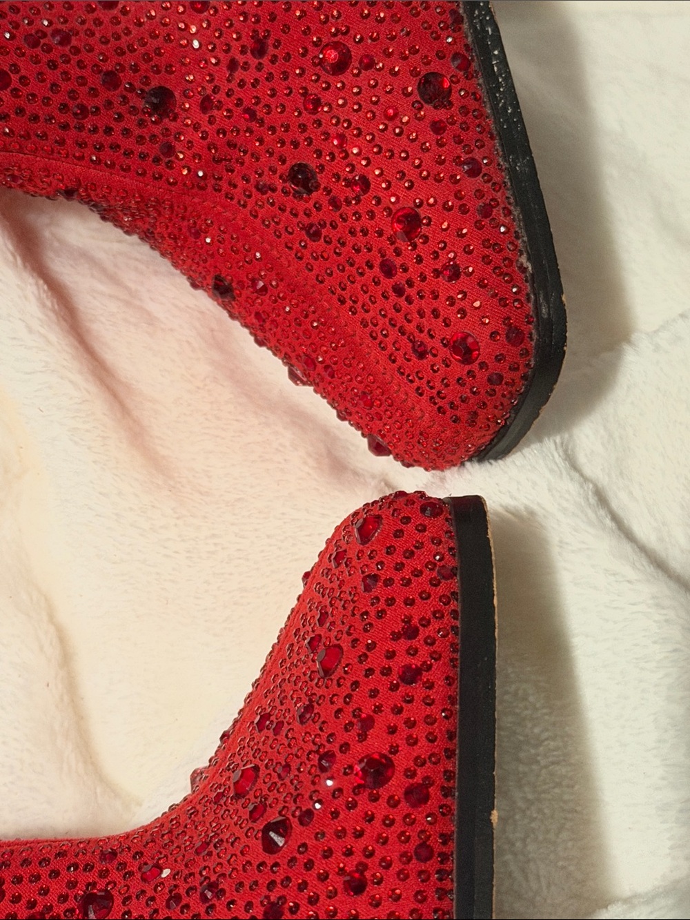 Jessica Simpson Asire Rhinestone Red Fringe Block Heel Boot SIZE 8 - Picture 8 of 9
